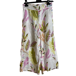 Cynthia Rowley Linen Floral Wide Leg Pants Small